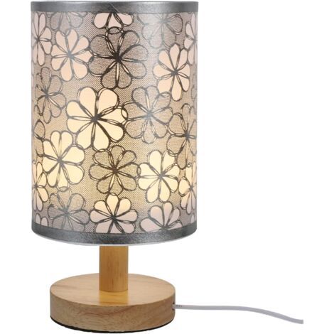 Lampes LED en bois pour table de chevet, tissu, chambre en bois, petite table de chevet et intensité variable, abat-jour de bureau, salon de nuit, vintage (1/5)