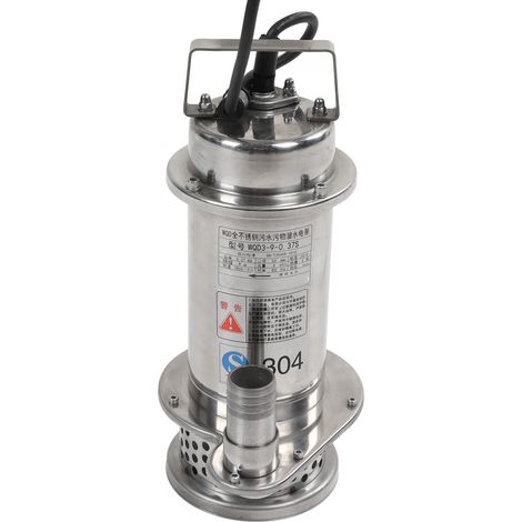 Tauchpumpe für Abwasser aus Edelstahl, 370 W, 220 V, hohe Förderleistung für Bewässerungsanlagen (1/5)