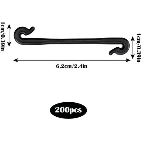 Attaches pour Tomates et Vignes – 200 Crochets de Soutien Réglables en Plastique Noir pour Plantes Grimpantes, Fruits et Légumes (1/3)