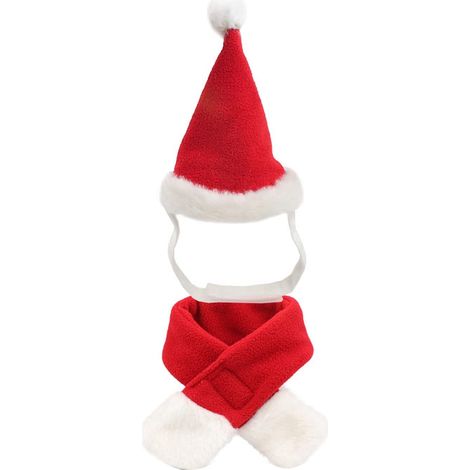 Chapeau De Noel Pour Animal De Compagnie - Écharpe De Noel Pour Chien Et Chat - Accessoire Festif Pour Animaux De Petite Et Moyenne Taille - Lot De 2 Pièces (1/5)
