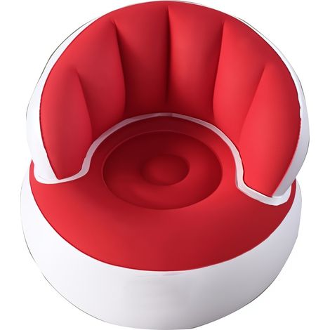 Canapé gonflable rouge avec pompe, fauteuil pliable pour jardin ou intérieur (1/5)