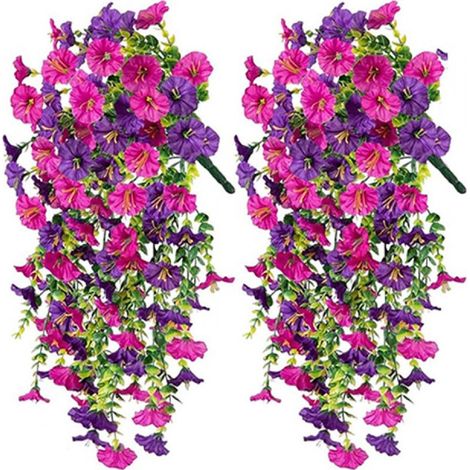Fleurs Artificielles Suspendues pour Jardin - Gloire du Matin Pouces Décoration Extérieure Porche Balcon Terrasse 2 29 5 (1/5)
