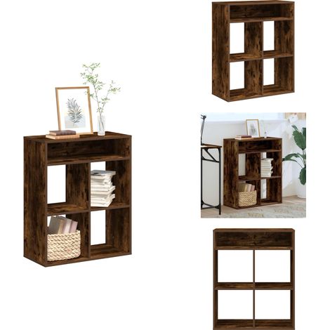 Bibliothèque chêne fumé 66x31x80 cm bois d'ingénierie - Bibliothèque - Bibliothèques - Armoire De Rangement - Étagère À Livres (1/5)