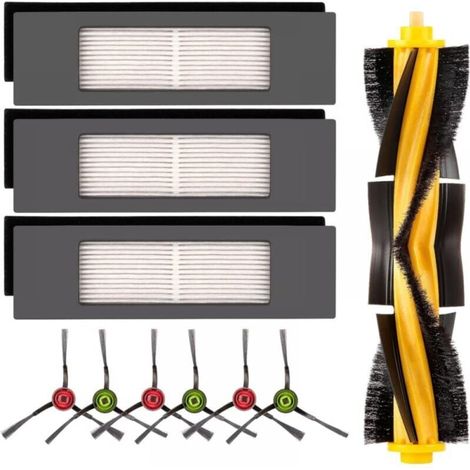 With accessories for Ecovacs T8/T8 MAX N8 PRO robot vacuum cleaner, robot vacuum cleaner accessory set, spare parts, 1 main brush, 3 HEPA filters, 6 side brushes YMYNY (1/4)