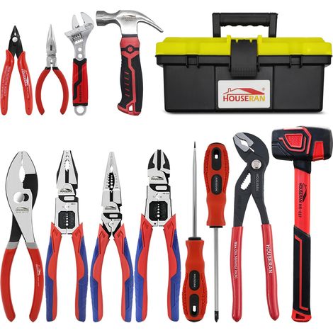 Coffret Outils 12 Pièces Jeu Pinces CRV Résistantes Complet (1/5)