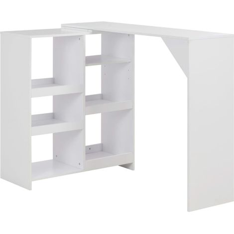 Table de bar amovible avec rangement bois blanc Tekila (1/5)