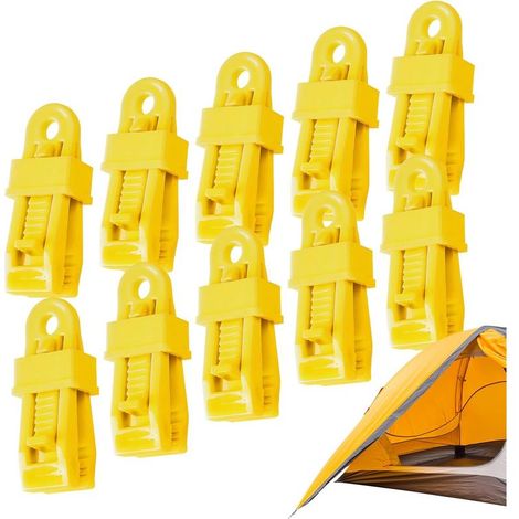 Clip per teloni resistenti con ganci dentati antiscivolo. Clip di fissaggio per tessuti ombreggianti da esterno, campeggio, picnic, camion, barche, coperte, serre, ripari. (1/5)