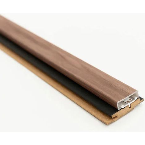 Profil tasseaux PVC LED décor Chêne rustique sur fond Noir mat 2770 x 54 x 20 mm PEFC 70%