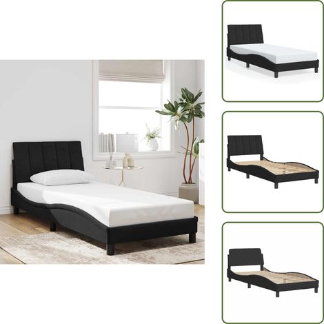 Cuscino testiera - vidaXL Giroletto senza Materasso Hanko Nero 80x200 cm in Velluto - Velluto