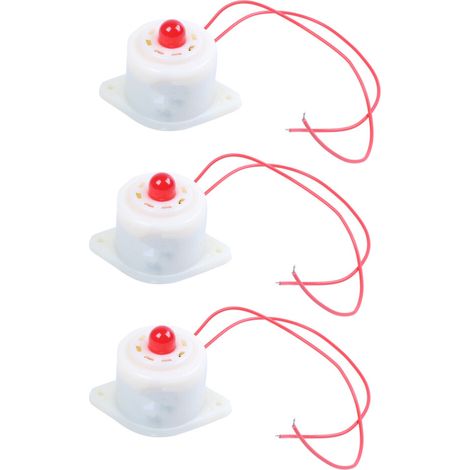 3X BJ-3 CA 220V Sirena de alarma zumbadora LED roja intermitente 100 dB Blanca