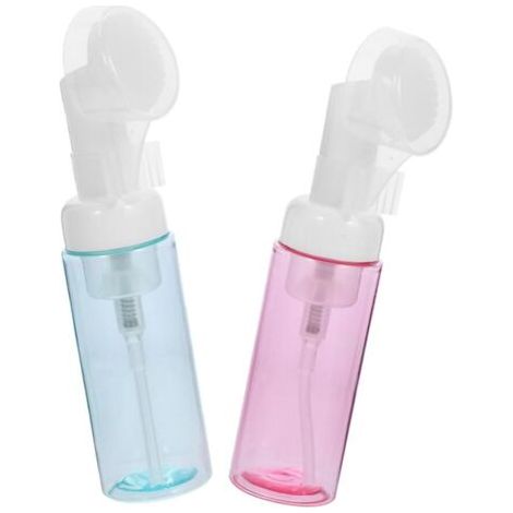 BUNTHAUS Flacon mousse de 60 ml avec tête de brosse, 2 distributeurs de mousse rechargeables, convient aux nettoyants pour le visage et aux gels douche, portable. (1/5)