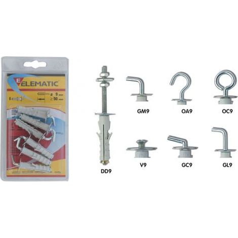 ELEMATIC BLISTER TASSELLO ENP/GM 9 GANCIO MED 6 PZ 8 CF