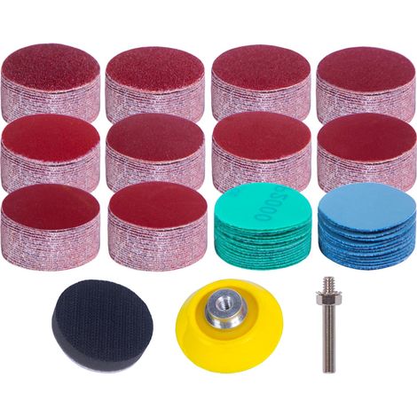 Disques de Ponçage Papier de Verre 50mm 240 Pièces Papier de Ponçage 2 Pouces Grain 60/80/120/180/240/320/400/600/800/1000/2000/3000 Abrasifs Rond pour Ponçage d'Automobile de Meubles en Bois (1/5)