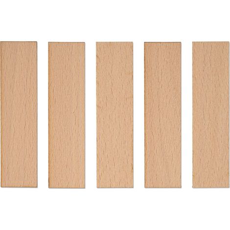 Mèches en bois pour bougies 100 x 25 x 1 mm, lot de 5