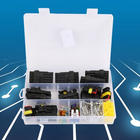 Kit de 240 pièces connecteurs étanches fil électrique auto 1/2/3/4/5/6 broches avec bornes et fusibles (1/5)