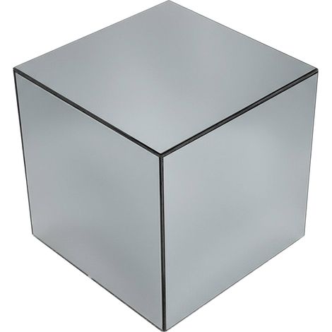 sweeek - Kubischer Tisch mit Spiegelglas, Sofaende, Beistelltisch, 40 cm (1/5)