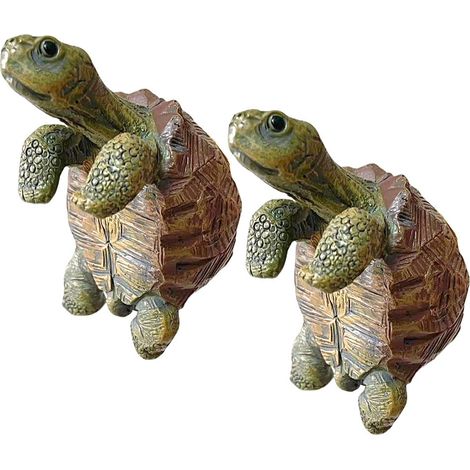 Hängende Wasserdekoration – 2 Schildkröten aus Kunstharz – Kreativer Anhänger für Aquarium oder Terrarium (1/5)