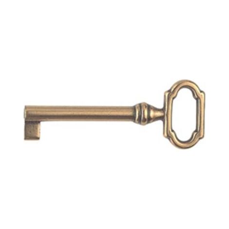 CHIAVE MOBILI ANTICO MG8469 METALSTYLE - ZAMA OTTONE LUCIDO MM 27X61- 5 pezzi