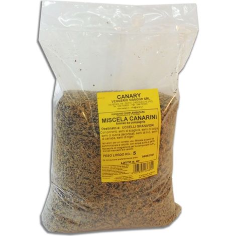 semi per canarini - becchime per uccelli senza miglio - 5 kg.