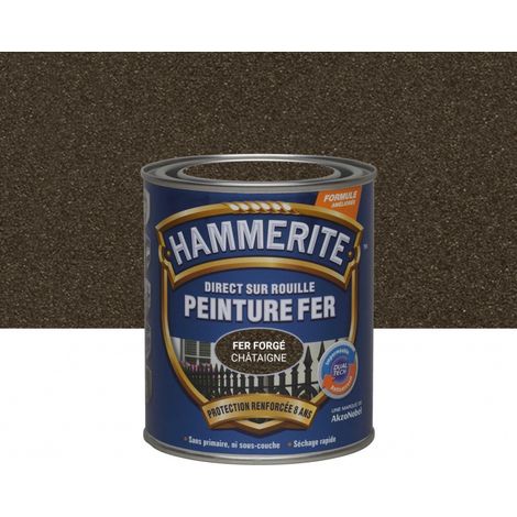Deco Fer Forge – Peinture fer extérieur Direct sur rouille 2.5 L – Teinte châtaigne forgé – Protection durable contre rouille et chocs – Application directe