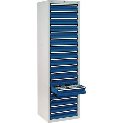 Stumpf Schubladenschrank Serie STS 410, 17 Schubladen lichtgrau (17x100mm) (1/2)