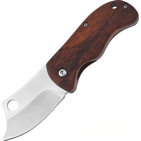 Klappmesser mit Holzgriff, Edelstahlklinge, Einhandmesser, EDC, Outdoor, Camping