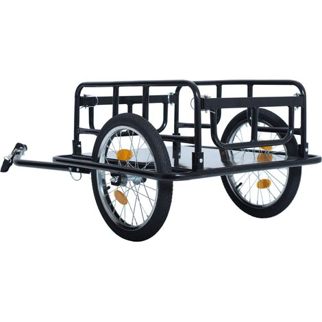 Remorque vélo cargo 127x69x50 cm en acier noir, modulable pour transport, moderne FloraGrace (1/5)