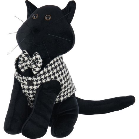 Ferma Porta Gatto Pied-De-Poule Poliestere Nero/Bianco 1,30kg Peraga Christmas