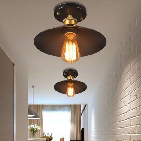 Industrielle Deckenleuchte Retro Vintage Kronleuchter Metall Lampenschirm E27, Moderne Loft Stil Eisen Pendelleuchte Deckenlampe für Schlafzimmer Wohnzimmer Flur Bar Zuhause Restaurant Café, Noir, (1/3)