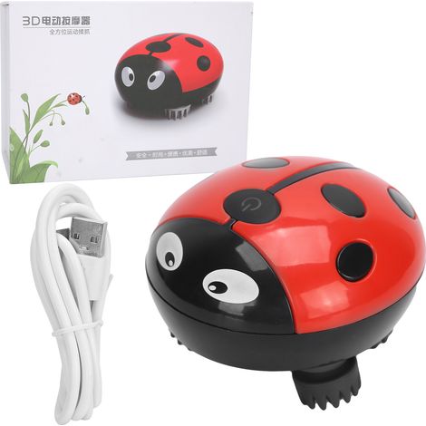 Masseur de tête électrique silencieux rechargeable USB, appareil vibrant pour cuir chevelu, bras, jambe et cou, rouge (1/5)