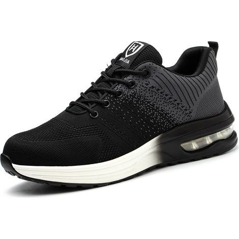 Baskets de SéCurité, Baskets de Travail Avec Embout En Acier, Chaussures de SéCurité LéGèRes Et Confortables, Baskets de Travail Industrielles Avec Coussin D'Air,Couleur:Gris,Taille 43 EU (1/5)