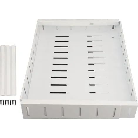Organisateur de placard coulissant extensible et adhésif, tiroir coulissant pour garde-manger et placard, blanc (1/3)