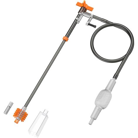 Kit 3 en 1 para cambio de agua de acuario con manguera de 2 m de largo y tubo extensible: herramienta de limpieza manual para cambios de agua, lavado y mantenimiento de la arena. (1/5)