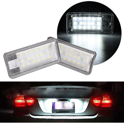 1 Paire Feux LED Plaque Immatriculation Arrière Compatible Audi (1/3)