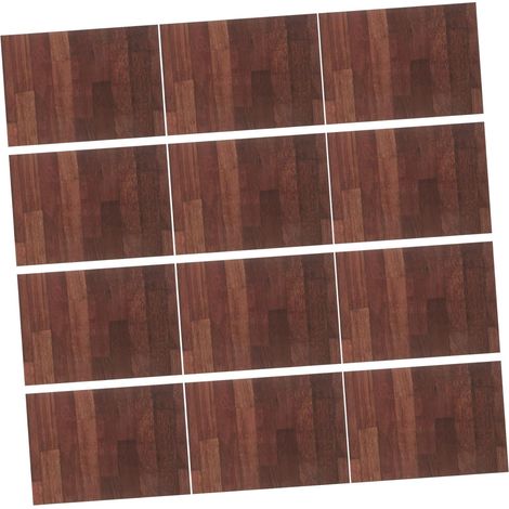 12 Pièces Miniature Dollhouse Wood Flooring Sheets Self Adhesive Peel and Stick Mini Floorboards for DIY Dollhouse Decorations (1/5)