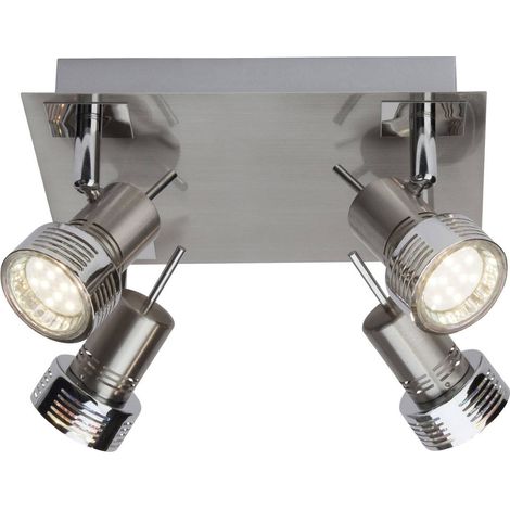 BRILLIANT Lampe Kassandra LED Spotplatte 4flg eisen/chrom 4x LED-PAR51, GU10, 3W LED-Reflektorlampen inklusive, (250lm, 3000K) Köpfe schwenkbar (1/2)
