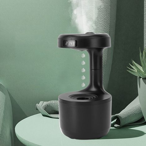Antigravitations-Luftbefeuchter mit Wassertropfenfunktion, USB-Anschluss, für Zuhause, Schlafzimmer, Büro, Arbeitszimmer, geräuschlos, Anti-Reflux, Antigravitation, schwarz. (1/5)