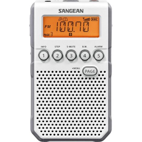 Sangean dt-800 white digital radio pocket am fm mit rds lcd display wiederaufladbare batterie (1/4)
