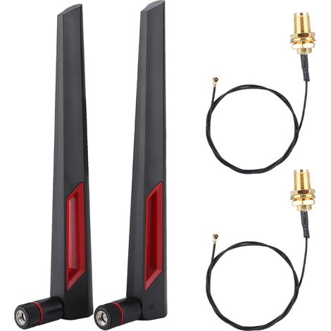 Câble de Connexion Carte Réseau Sans Fil M.2/NGFF 2 Pièces avec Antennes 28DBi AC688 (1/5)