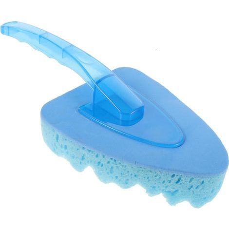 Cepillo triangular portátil para lavado de coches, fabricado en espuma de poliuretano azul con mango ergonómico para una limpieza fácil y una maniobrabilidad óptima. (1/5)