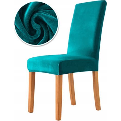 HOUSSE de chaise en velours VELOURS TURQUOISE clair ÉPAIS (1/5)