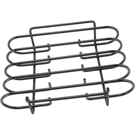 Support à côtes, capacité de 4 rangées, Compact, Portable, en fer, noir, réutilisable, support à côtes debout pour Barbecue, pour le Camping (1/5)