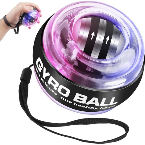 Wrist Gyro Ball Exerciser,  Forearm Exerciser with Colorful LED Lights,  Self-Starting Wrist Power Gyro Ball for Wrist,  Finger,  and Wrist Bones (1/5)