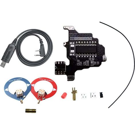 Solución de antena de onda corta dual compatible con el módulo de adaptación Quansheng K5/K6 SI4732 + 2 antenas de bucle + cable de programación USB.