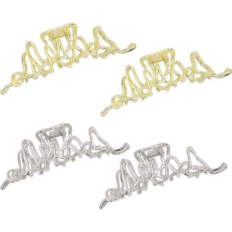 Pince à cheveux en alliage métallique pour femme - Barrettes mâchoire pour cheveux bouclés et épais, accessoires mignons (1/5)