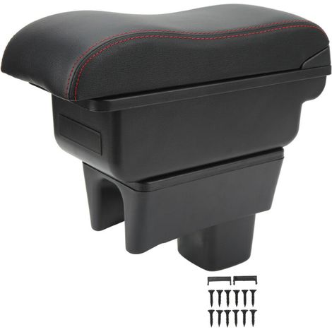 Jeffergarden Bote d'accoudoir de Console de voiture grande capacité remplacement de ligne rouge de Surface noire au toucher lisse pour Suzuki Swift 20052021 (1/4)