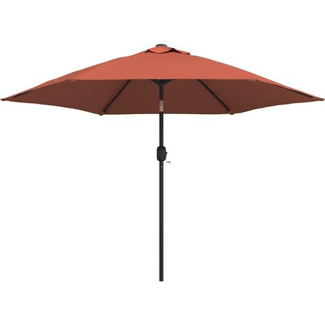 Maison Exclusive - Ombrellone da Giardino con LED e Palo Acciaio 300 cm Terracotta (1/5)