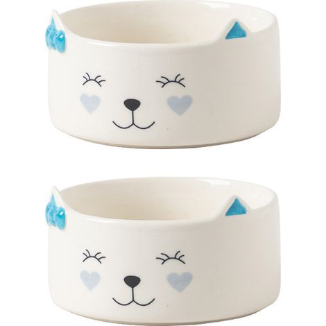 Gamelles en céramique pour chats d'intérieur, gamelles pour nourriture et eau pour chatons, lot de 2 (1/4)