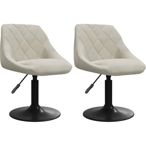 Maison Exclusive - Esszimmerstühle 2 Stk. Drehbar Creme Samt