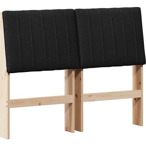 Gepolstertes Kopfteil Schwarz 120 cm Massives Kiefernholz vidaXL
